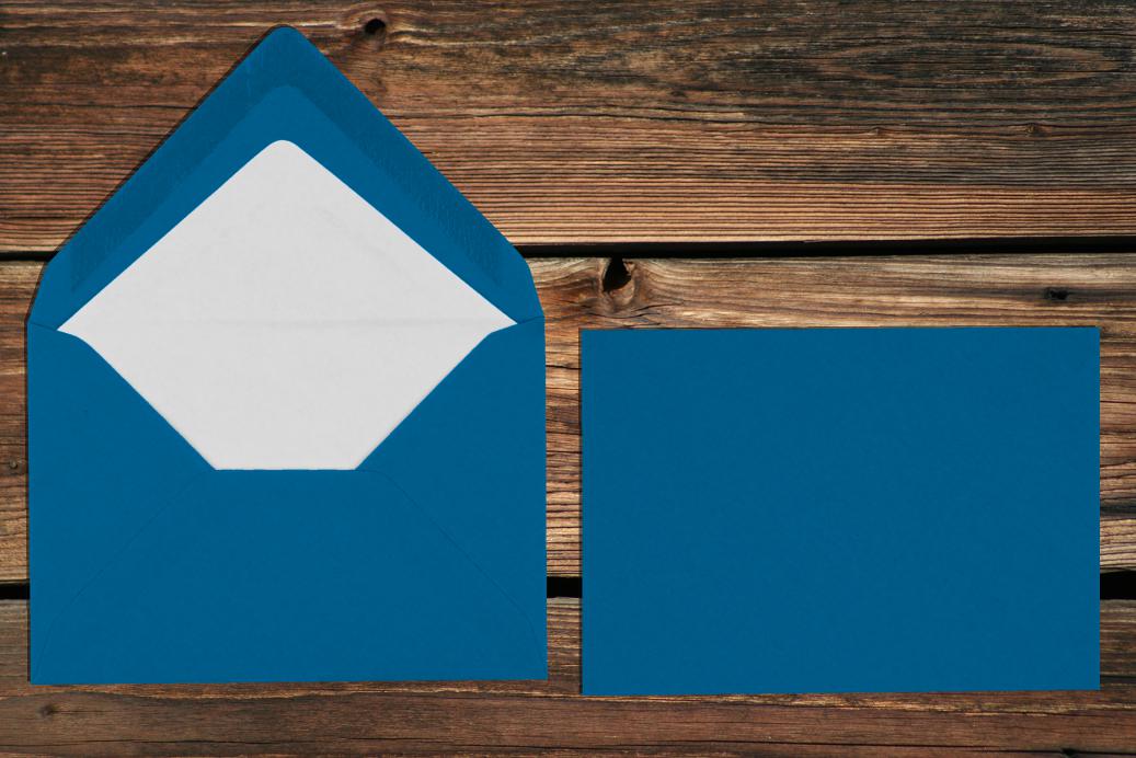 Briefhüllen mit Seidenfutter C7 81x114 mm Nassklebend Stahlblau gerippt 100 g/qm